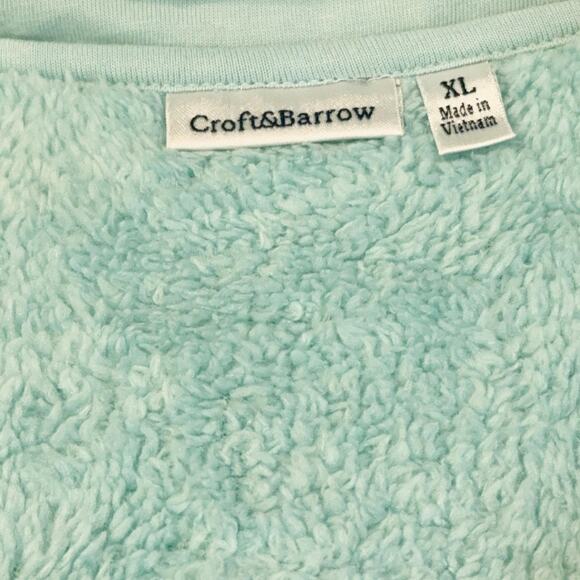 Croft & Barrow Vest Womens XL Iced Turquoise Blue Fleece Faux Fur Lined‎ Pockets - Picture 2 of 10